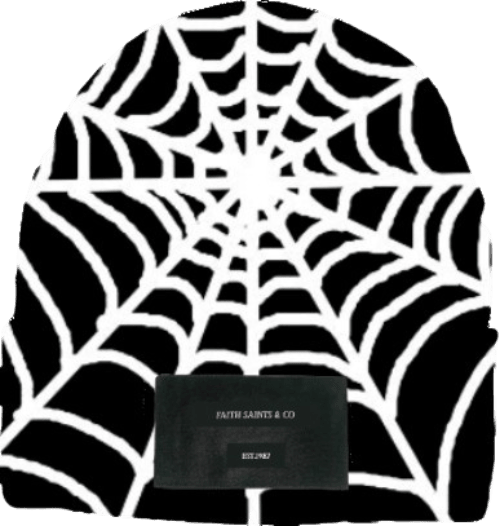 Faith Saints & Co.™ Black Spider print beanie - Faith Saints & Co.™