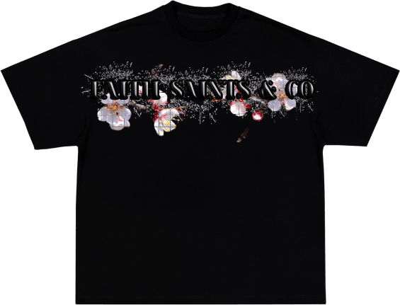 Faith Saints & Co.™ Black Art That Blossoms T-shirt - Faith Saints & Co.™